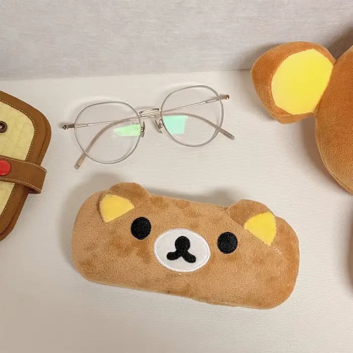 Étui à lunettes en peluche ours