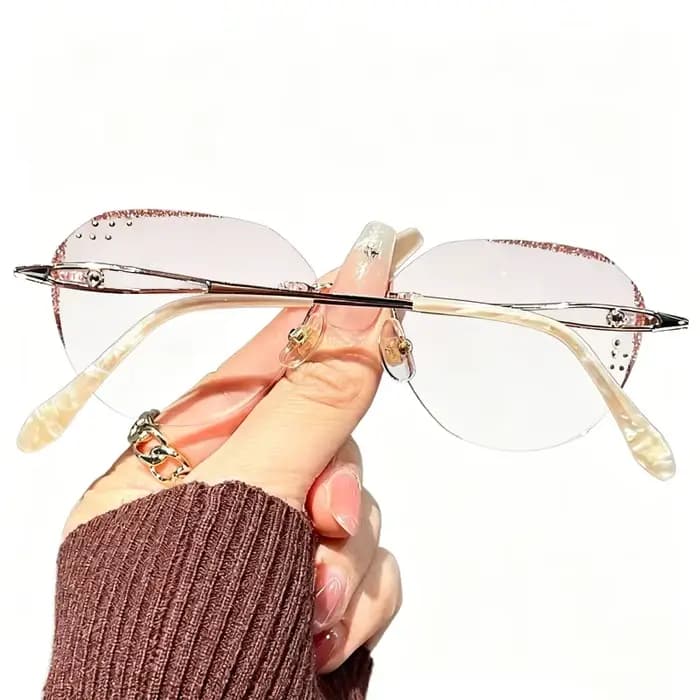 Lunettes de lecture élégantes sans monture pour femmes, design de luxe unisexe, anti-lumière bleue, presbytie, lunettes de vue de haute qualité pour hommes, 0+1.0+4.0