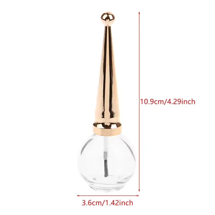 Flacon de vernis à ongles de 15 ml, flacon vide pour gel à ongles avec pinceau, flacon vide en verre, conteneur vide pour gel à ongles