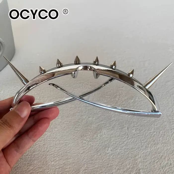 Lunettes de soleil futuristes Punk à rivets pour hommes et femmes