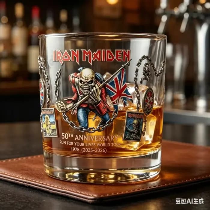 Collection de verres à whisky Iron Maiden pour le 50e anniversaire