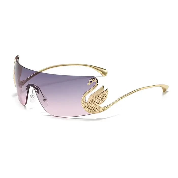 Lunettes de soleil vintage sans monture tendance pour femmes