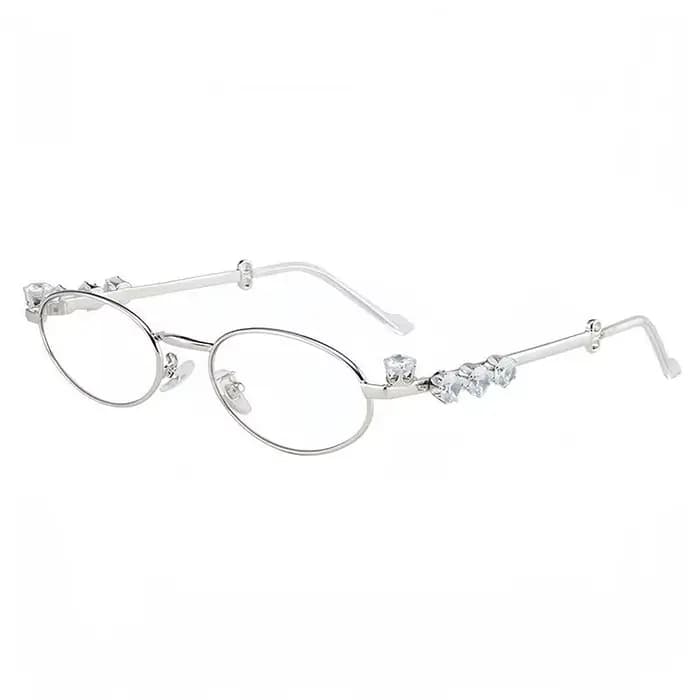 Lunettes de soleil ovales tendance avec strass