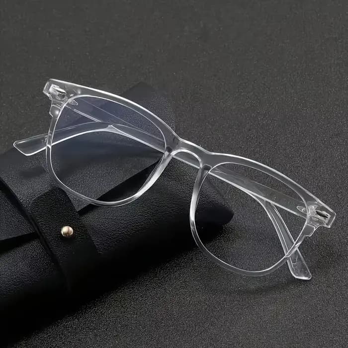 Lunettes transparentes à monture carrée en plastique
