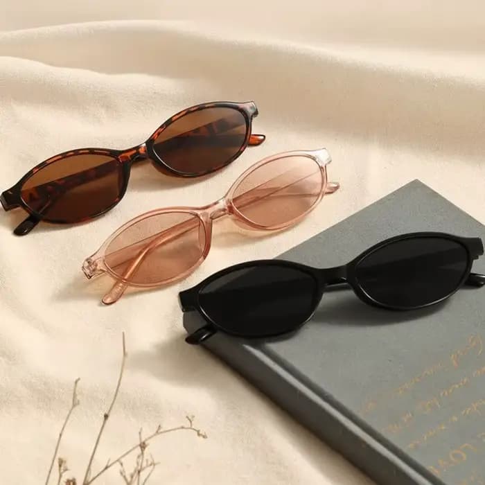 Nouvelles Lunettes de Soleil Femme Ovale Rétro Marron Léopard Monture Fine Tendance