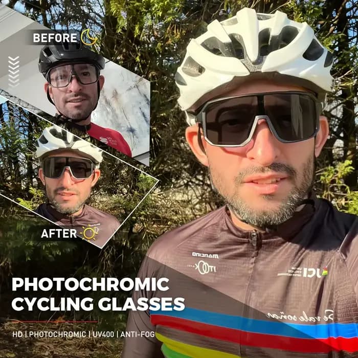 SCVCN hommes vélo lunettes photochromiques cyclisme