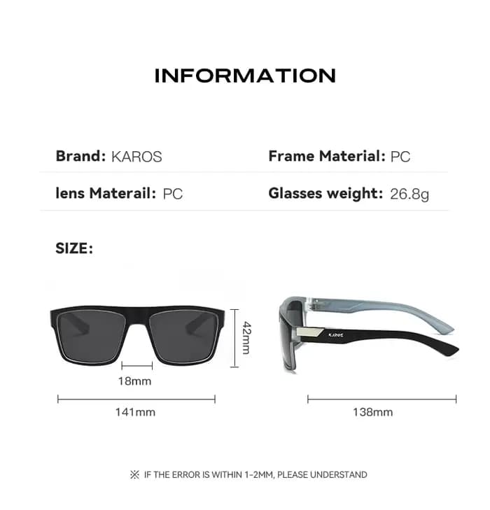 KAROS 2 pièces lunettes de soleil polarisées carrées de mode pour hommes et femmes marque de luxe concepteur conduite