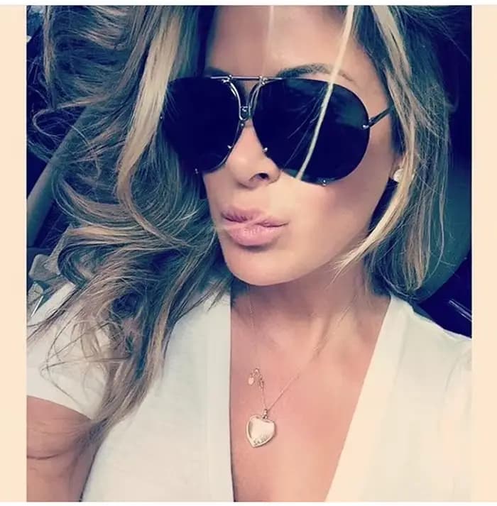 Nouveau pilote lunettes de soleil femmes surdimensionné luxe clair bleu