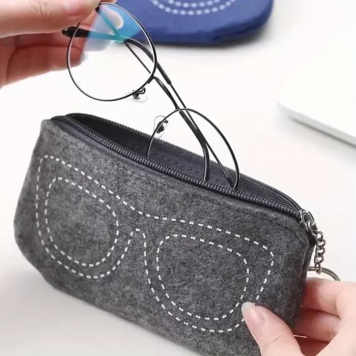 Pochette à lunettes en feutre doux