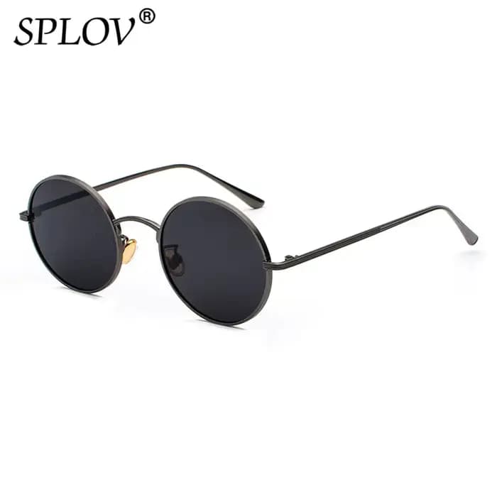 SPLOV rétro Style Punk hommes lunettes de soleil femmes Vintage rond cadre en métal lentille colorée