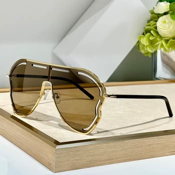 Lunettes de soleil à monture large en alliage pour hommes et femmes
