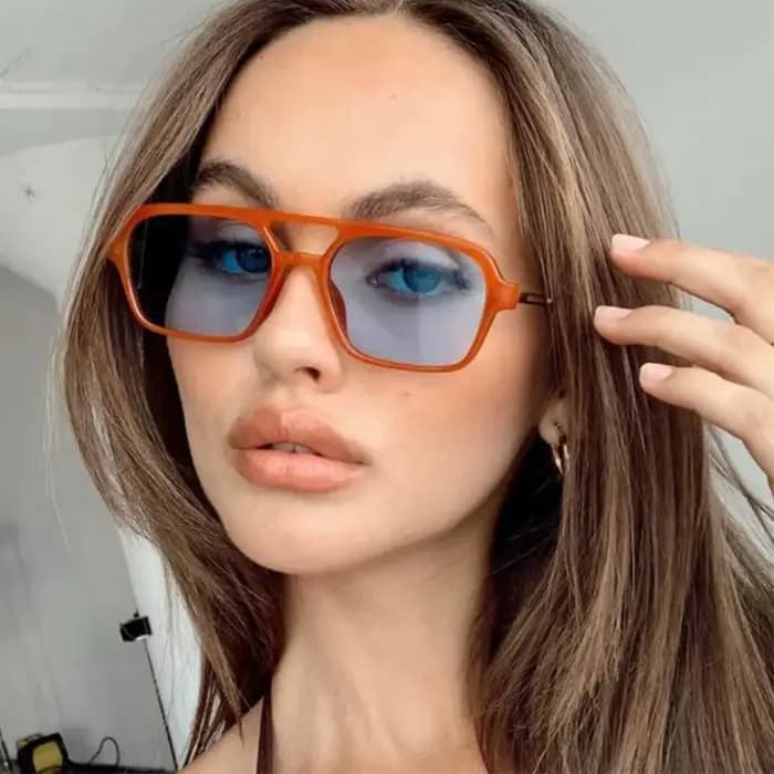 Lunettes de soleil rectangulaires rétro pour femmes et hommes