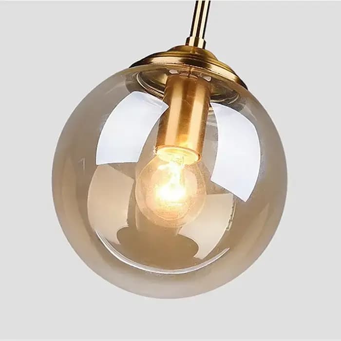 Lampe suspendue en verre LED nordique moderne de luxe, lustre créatif en métal pour salon, salle à manger, chevet, petite lampe suspendue simple