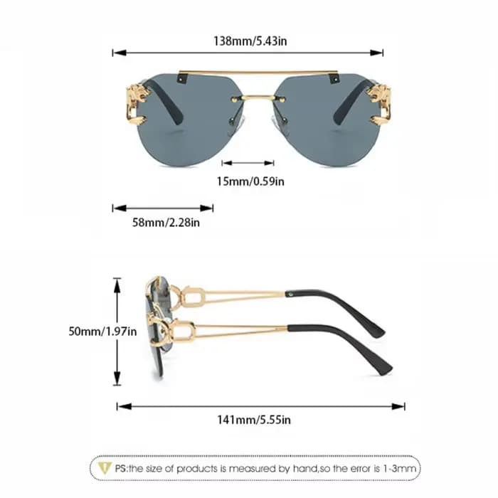 Lunettes de soleil vintage sans monture pour femmes