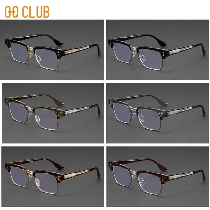 O-Q CLUB Lunettes de lecture vintage semi-cerclées pour hommes et femmes
