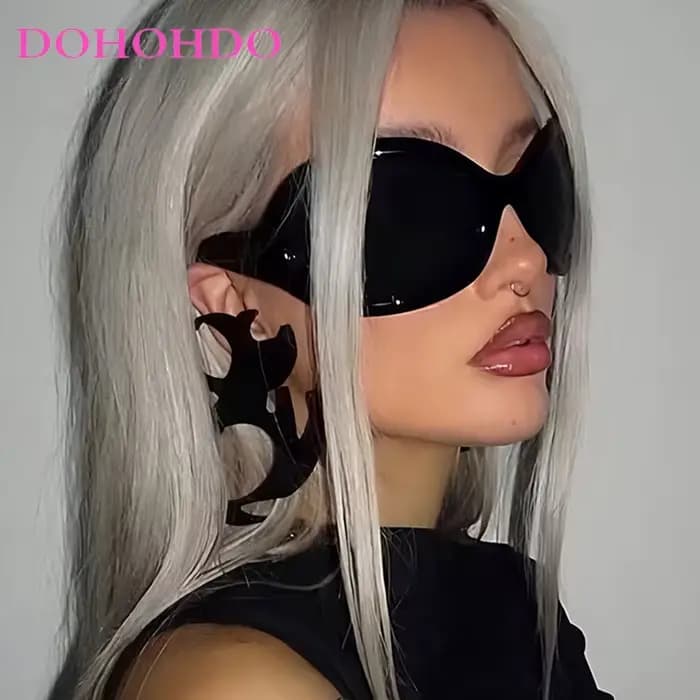 Lunettes de soleil oversize punk de marque de luxe pour femmes, monture de lunettes pour femmes et hommes, lunettes de sport vintage, verres UV400, Lents De Sol Mujer