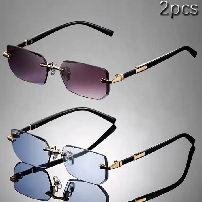Lot de 2 lunettes carrées sans monture