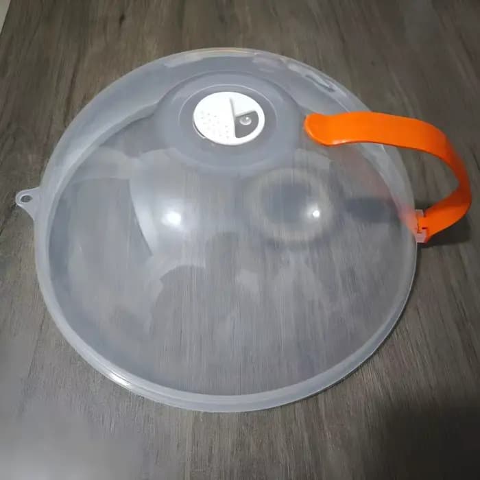 Protection anti-éclaboussures pour micro-ondes : Protection anti-éclaboussures transparente épaissie (avec poignée) – Couvercle alimentaire pour assiettes