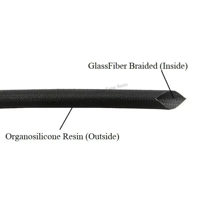 Tube en fibre de verre 1- 20mm, revêtement en résine de Silicone, isolé, manchon tressé en Fiber de verre chimique douce, enveloppe de fil de tuyau à haute température