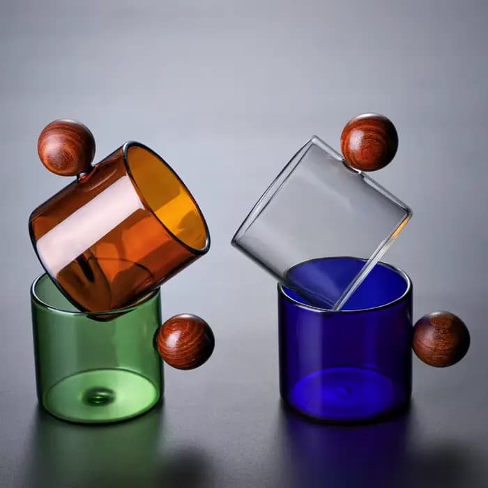 Tasse en verre transparent avec poignée, tasse à thé, café latte, vin, lait, expresso, cappuccino, boisson