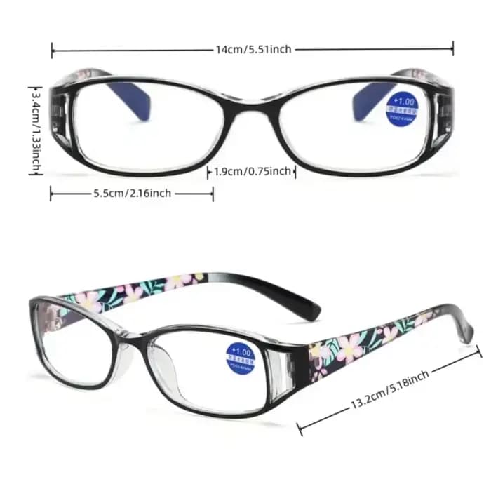 Lunettes de presbytie à monture florale colorée pour femmes