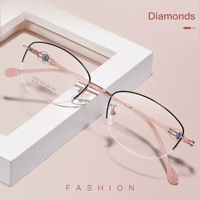 Lunettes demi-monture en alliage ultra léger pour femmes