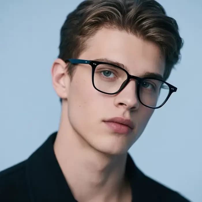 Faux lunettes à lentille transparente
