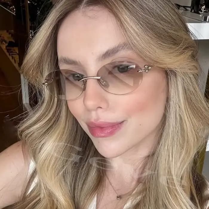 Lunettes de soleil ovales sans bords pour femmes