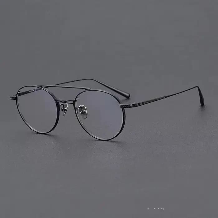 Rétro rond fait à la main japonais femmes aviateur titane lunettes montures N-020