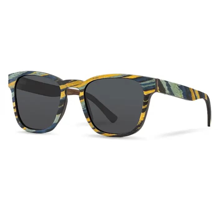 Lunettes de soleil en bois colorées polarisées UV400