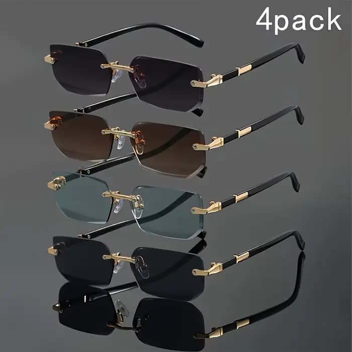 4 paires de lunettes de mode compactes et élégantes sans monture