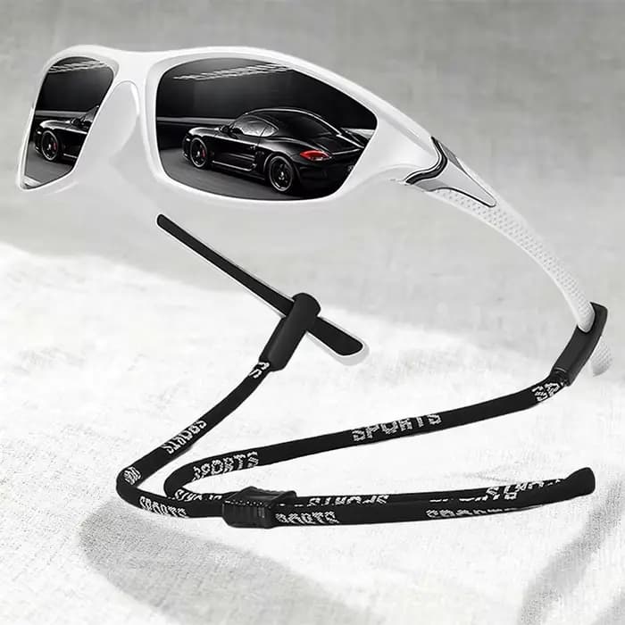 Lunettes de soleil de sport vintage avec chaîne