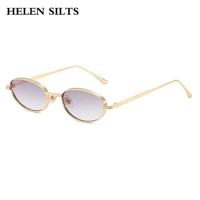 Lunettes de soleil ovales en métal pour femmes
