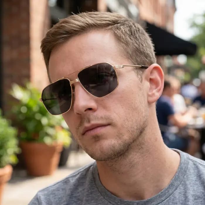Lunettes de soleil pilote rétro tendance pour hommes