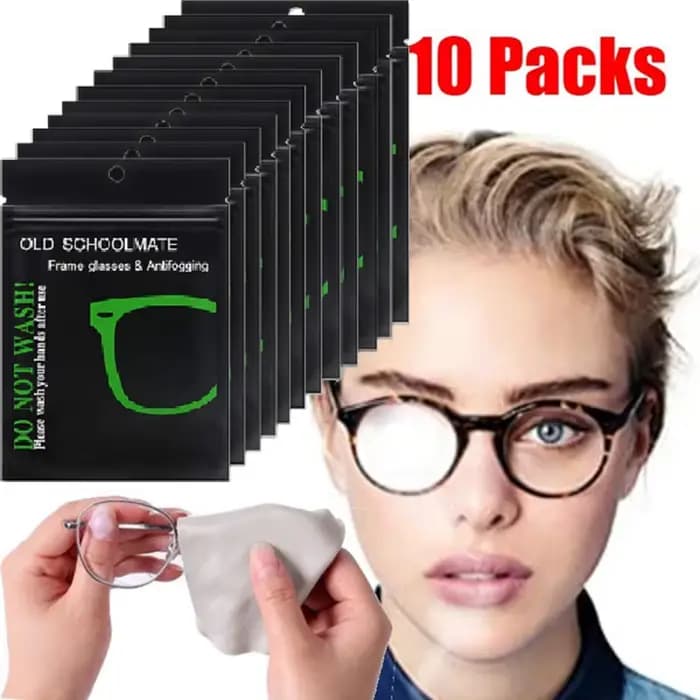 10 pièces Anti-buée daim lunettes tissu réutilisable microfibre