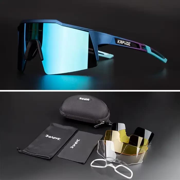 Lunettes de soleil polarisées à 4 lentilles pour hommes et femmes