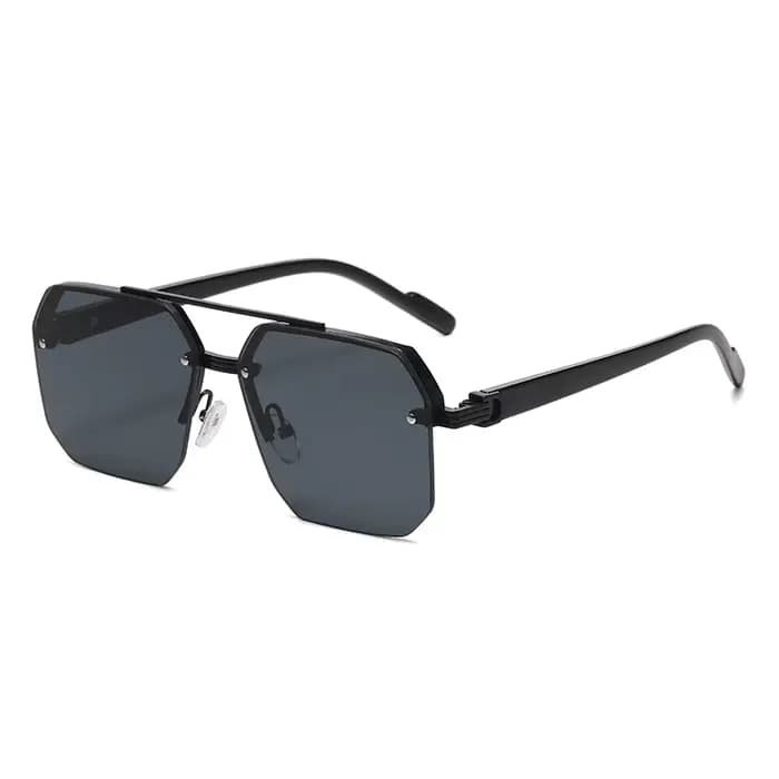 Lunettes de soleil surdimensionnées rétro à Double pont pour hommes et femmes