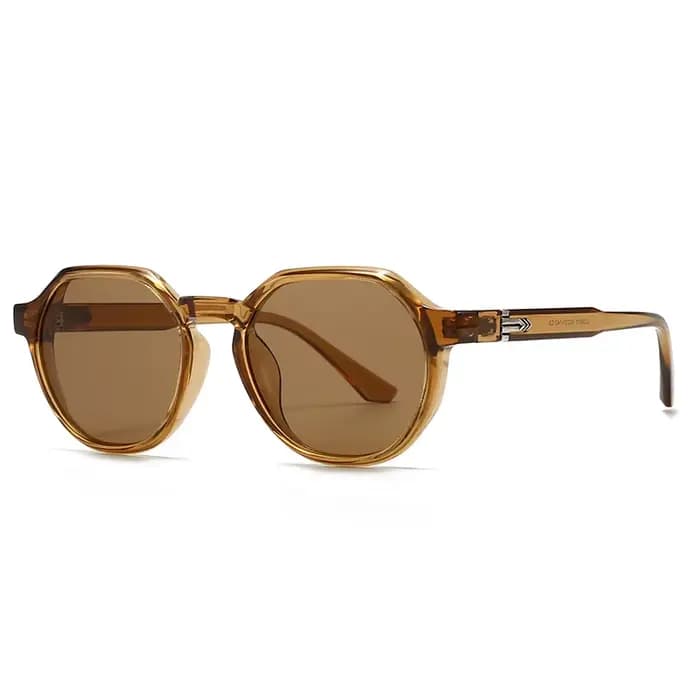 Lunettes de soleil rondes hommes femmes marque de luxe thé bleu Vintage