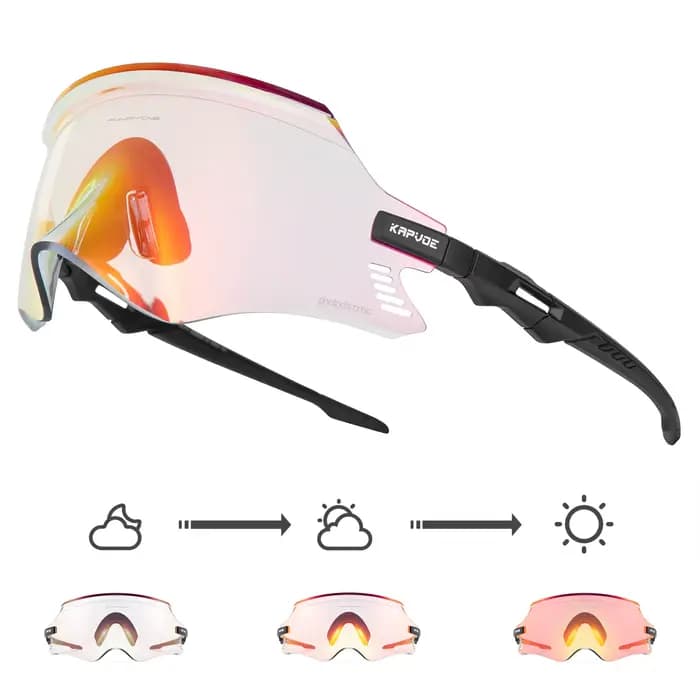 Rouge bleu photochromique 2025 hommes femmes lunettes de vélo de route oculaires