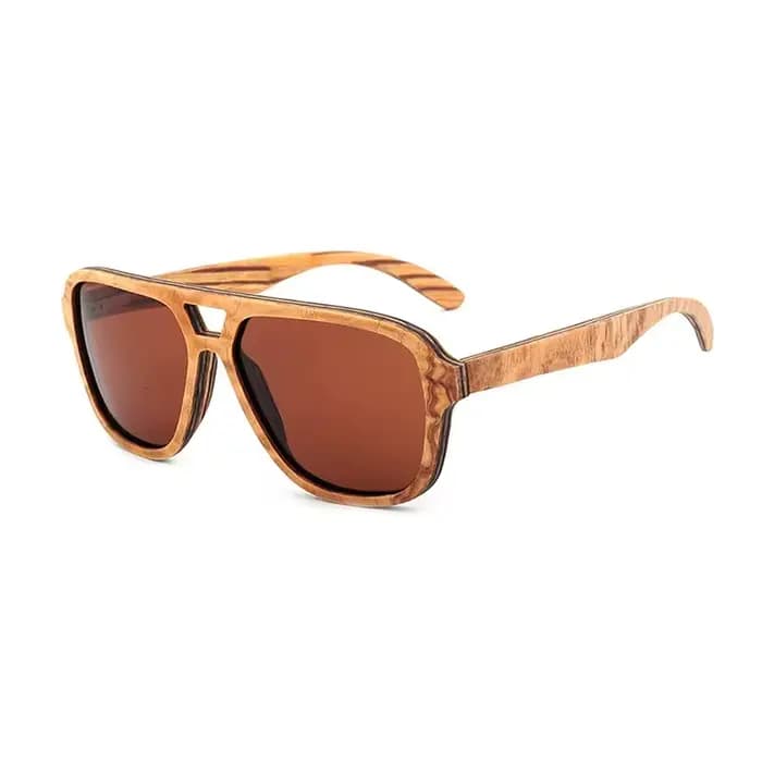 Lunettes de soleil surdimensionnées en bois pour hommes et femmes