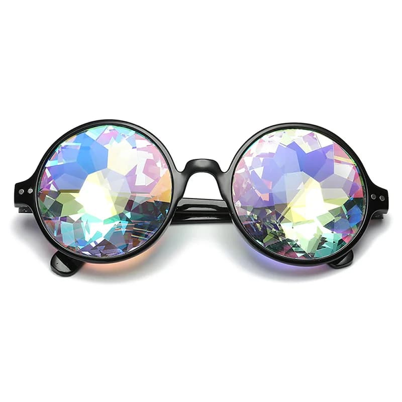 Lunettes de soleil Kaléidoscope rétro pour hommes et femmes, lunettes de soleil rondes, prisme mosaï