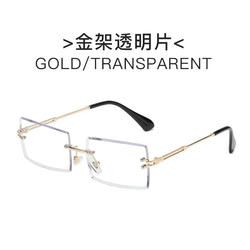 Lunettes de soleil tendance sans monture pour hommes et femmes, lunettes de soleil rectangulaires sa