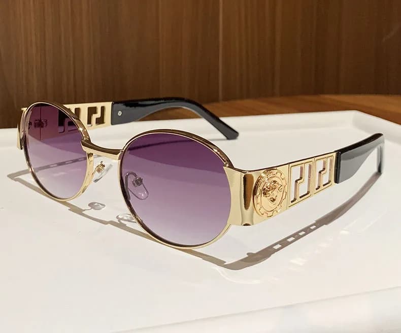 Lunettes de soleil métalliques de luxe pour hommes et femmes, lunettes de mode unisexes, lunettes ov