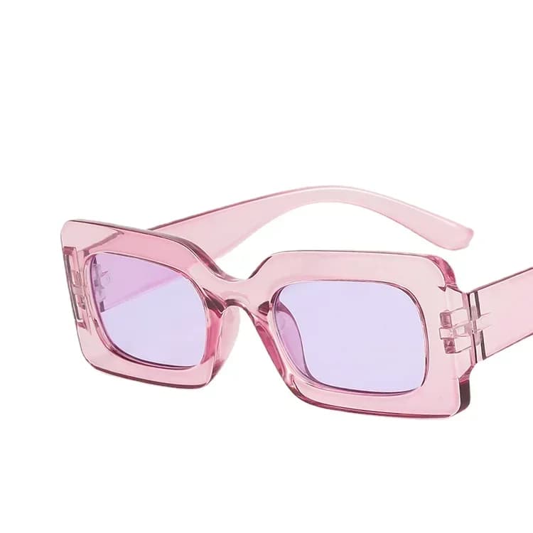 Lunettes de soleil pour femmes, monture rectangulaire Vintage, violet, rose, carrées, pour filles, U