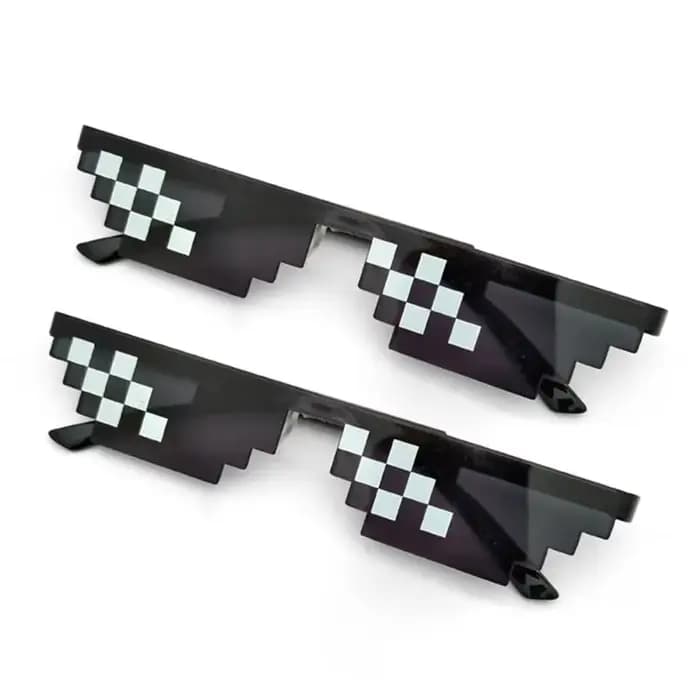Lunettes de soleil en mosaïque pour hommes et femmes, 2 pièces, cool, fête, vintage, nuances, pixeli
