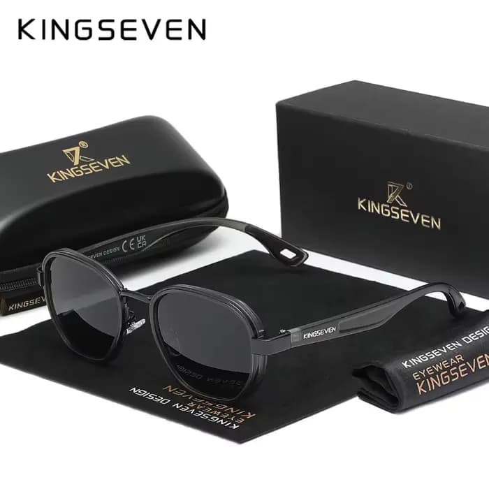 KINGSEVEN – lunettes de soleil à monture ronde, de luxe, Style Punk rétro, pour hommes et femmes, po