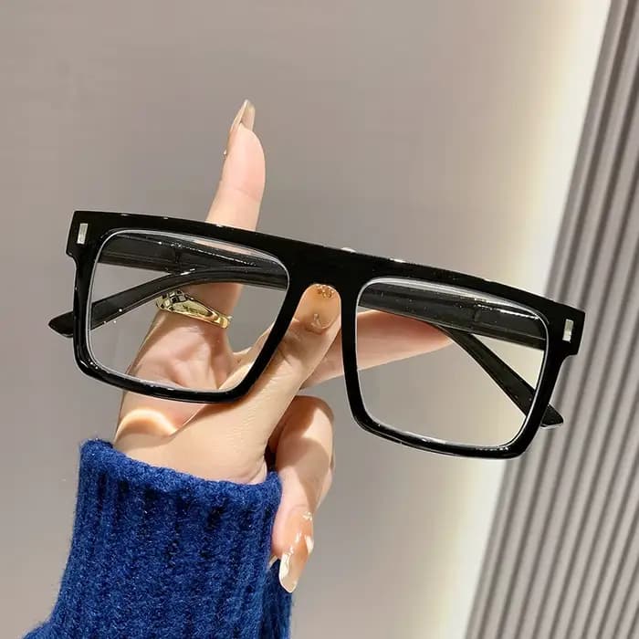 2025New Style cadre carré grand visage minceur lunettes de lecture à la mode riz ongles lunettes de