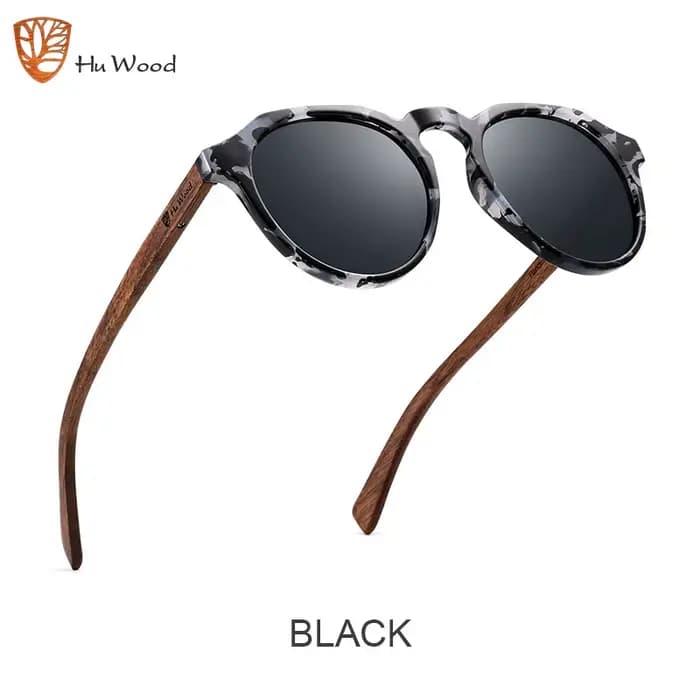 Lunettes de soleil HU WOOD pour hommes et femmes, lunettes de soleil polarisées, monture en plastiqu