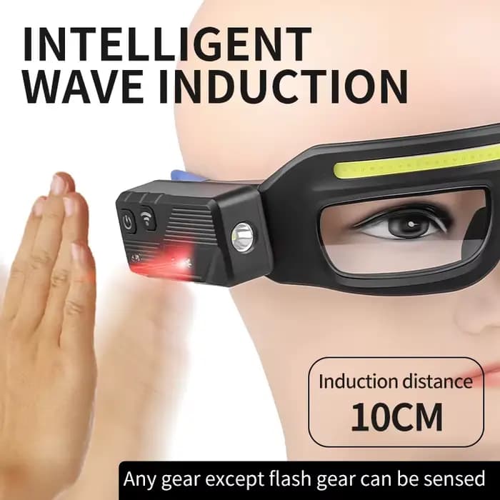 KLASSNUM hommes phare lunettes transparentes lunettes capteur d'onde contrôle lumière LED lunettes d