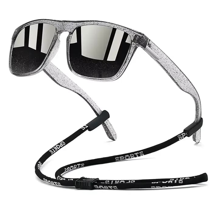 Lunettes de soleil avec chaîne pour hommes et femmes, carrées classiques, pour la conduite, la pêche